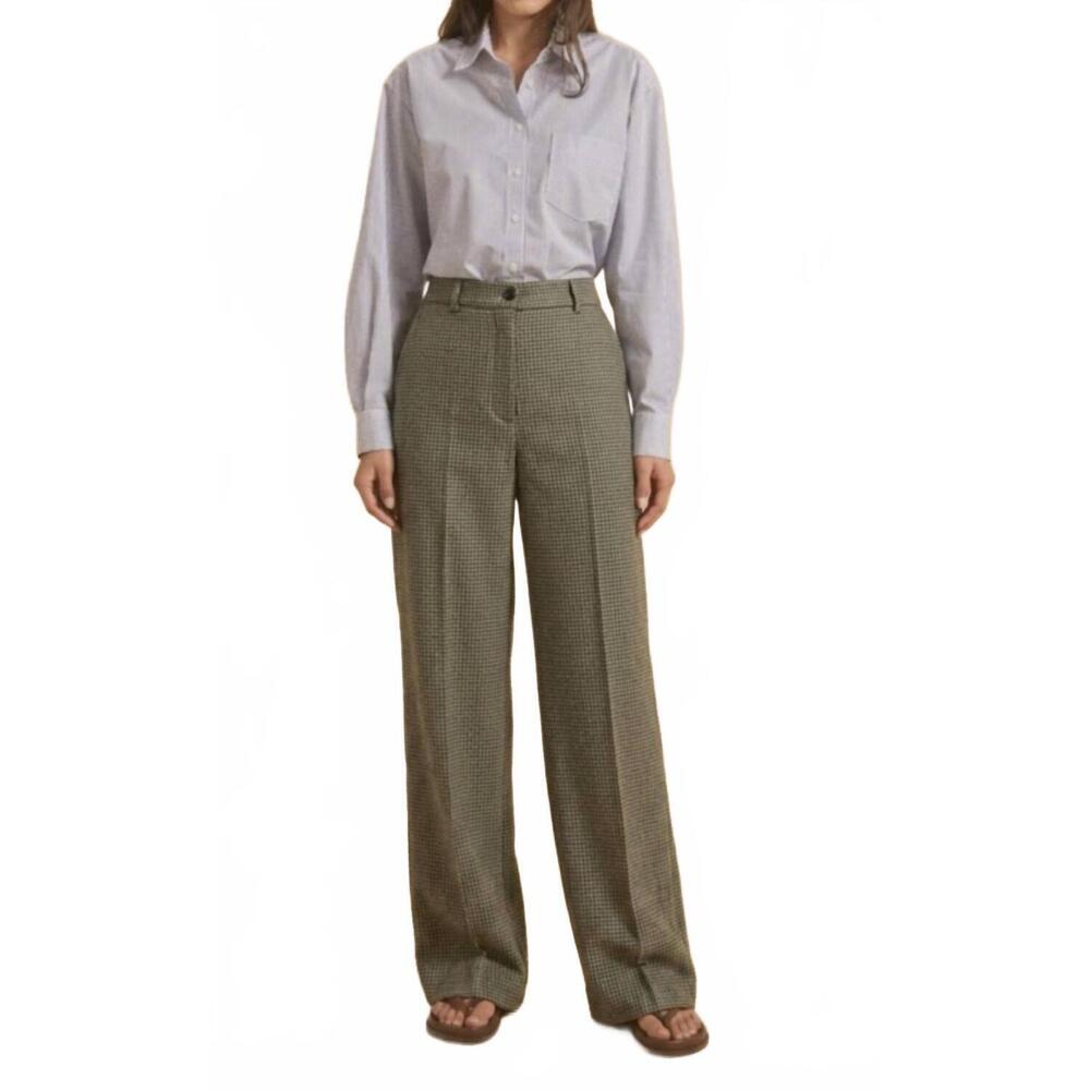 NEW DIEGA pomito high waisted wide leg trouser in khaki check
